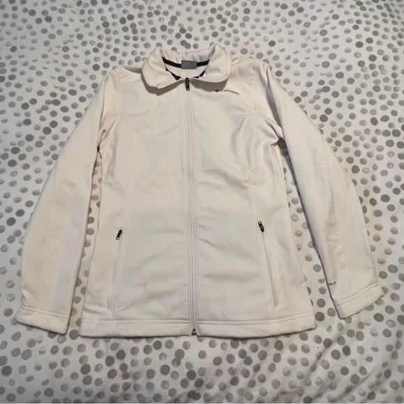 Columbia Soft Shell Off White Omni-Shield Full Zip Jacket Size Small - Picture 9 of 14